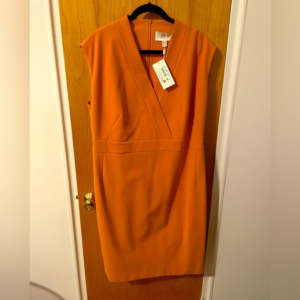 Hugo Boss orange dress in a size 16. NEW with tags